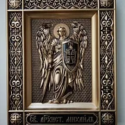 Резная Икона Архангел Михаил — фотография 1