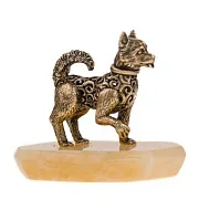Бронзовая фигурка «Ажурная собака» на ониксе — фотография 4