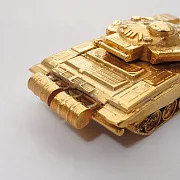 Миниатюра танка Т-72М1М из бронзы с позолотой — фотография 2