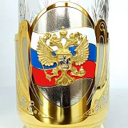 Подстаканник со стаканом «Герб России» из Златоуста — фотография 5