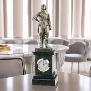 Настольные часы «Пётр I» на змеевике — фотография 1