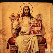 Авторская икона "Вседержитель на троне" — фотография 4