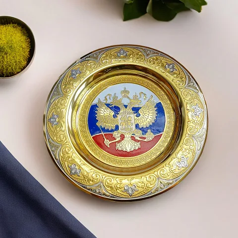 Сувенирная тарелка "Триколор". Златоуст