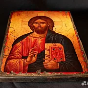 Икона "Христос Вседержитель" дерево, ручная работа — фотография 3