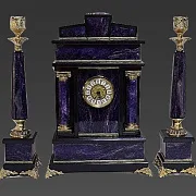 Каминные часы «Классика» из чароита и долерита — фотография 3
